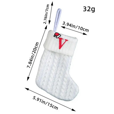 Пасторална азбука Коледен чорап Подобрява коледната атмосфера Парти консумативи Коледни задължителни аксесоари Плат бял