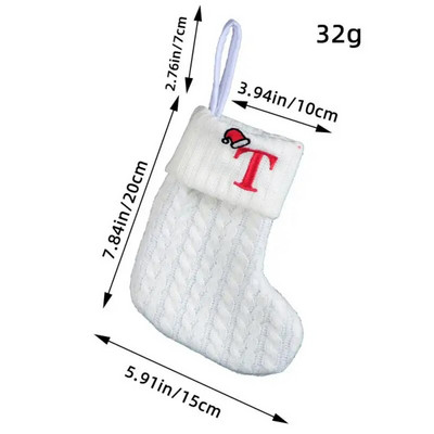 Пасторална азбука Коледен чорап Подобрява коледната атмосфера Парти консумативи Коледни задължителни аксесоари Плат бял