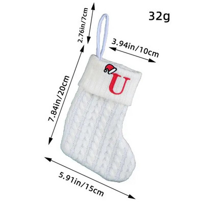 Пасторална азбука Коледен чорап Подобрява коледната атмосфера Парти консумативи Коледни задължителни аксесоари Плат бял