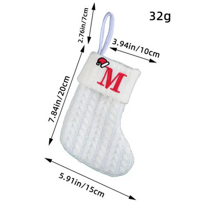 Пасторална азбука Коледен чорап Подобрява коледната атмосфера Парти консумативи Коледни задължителни аксесоари Плат бял