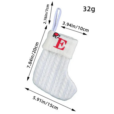 Пасторална азбука Коледен чорап Подобрява коледната атмосфера Парти консумативи Коледни задължителни аксесоари Плат бял