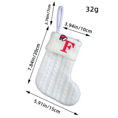 Пасторална азбука Коледен чорап Подобрява коледната атмосфера Парти консумативи Коледни задължителни аксесоари Плат бял