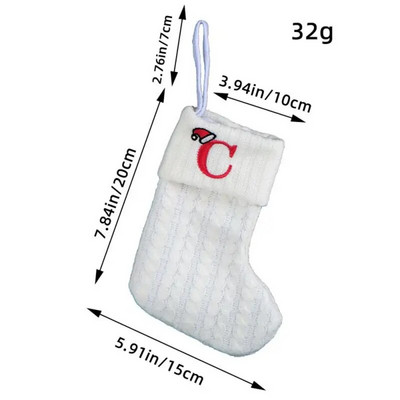 Пасторална азбука Коледен чорап Подобрява коледната атмосфера Парти консумативи Коледни задължителни аксесоари Плат бял