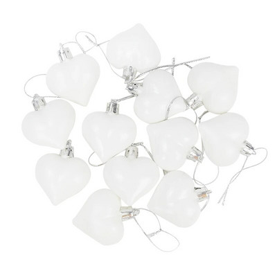 12 komada Zlatno Srebrna Božićna kuglica u obliku srca Božićno drvce Plastična viseća kuglica Privjesak Ornament Kućni festival Party Novogodišnji dekor