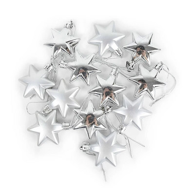 12 komada Zlatno Srebrna Božićna kuglica u obliku srca Božićno drvce Plastična viseća kuglica Privjesak Ornament Kućni festival Party Novogodišnji dekor