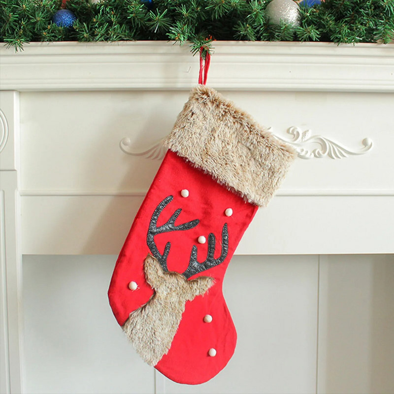 Božićna čarapa Vrećica sa slatkišima Božićne čarape Božićni ukrasi za dom Noel Dekor Navidad Vrećica za poklone za Novu godinu 2023. L5