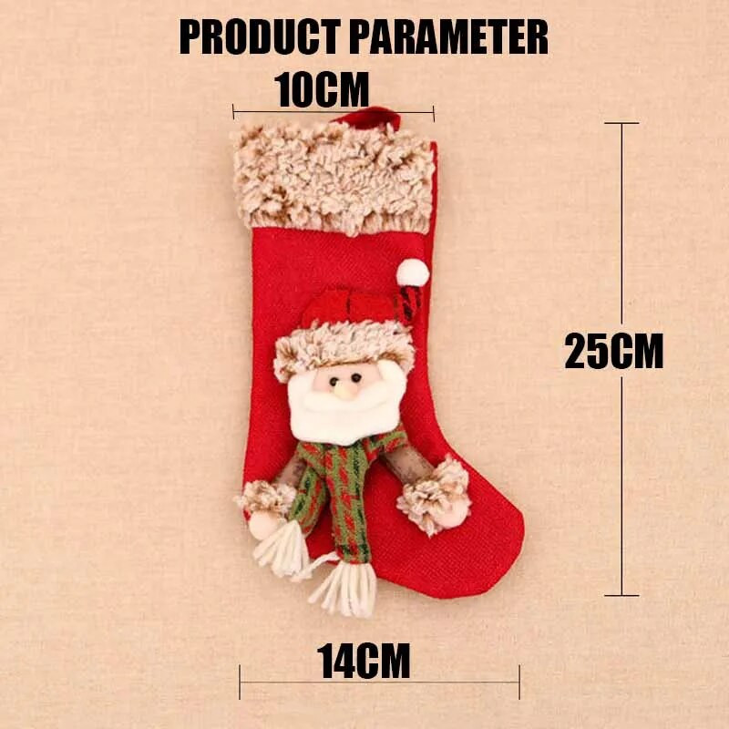 Ziemassvētku dāvana Ziemassvētku zeķes Trīsdimensiju lina plīša Ziemassvētku zeķes Dāvanas Ziemassvētku rotājumi Mājas rotājumi