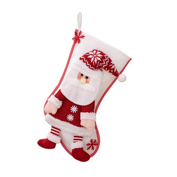 Χριστουγεννιάτικες κάλτσες Μεγάλες κρεμαστές κάλτσες Κλασικά στολίδια χιονάνθρωπου Santa για διακόσμηση σπιτιού