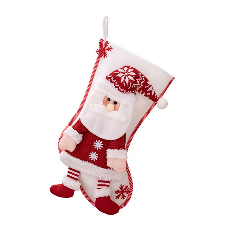 Jõulusukad Suured rippuvad sukad Klassikalised jõuluvana lumememme kaunistused kodukaunistuseks