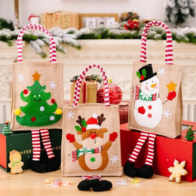 Jõulukommide kinkekott Jõuluvana Põder Lumememm Nukk-kandekott Jõulukaunistus 2024 Head uut aastat Laste kingitus Navidad