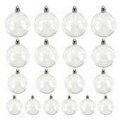 18 vnt Kalėdų apvalių kamuoliukų kabantys papuošalai Kalėdų eglutės papuošalai Kalėdų rutuliai skaidrūs plastikiniai Kalėdų vakarėlio dekoracijos