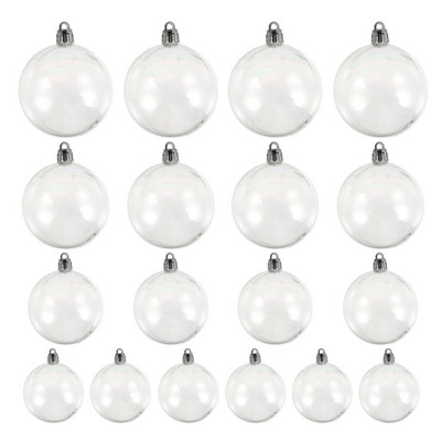 18 vnt Kalėdų apvalių kamuoliukų kabantys papuošalai Kalėdų eglutės papuošalai Kalėdų rutuliai skaidrūs plastikiniai Kalėdų vakarėlio dekoracijos