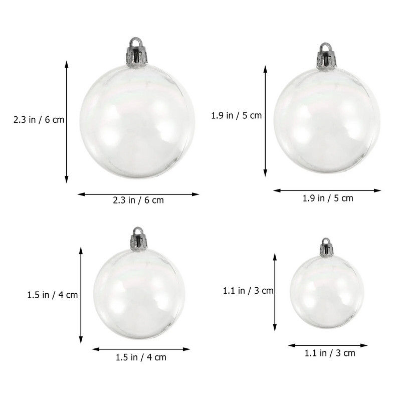 18 vnt Kalėdų apvalių kamuoliukų kabantys papuošalai Kalėdų eglutės papuošalai Kalėdų rutuliai skaidrūs plastikiniai Kalėdų vakarėlio dekoracijos