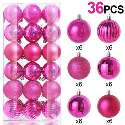 36 kom/kutija 4 cm Božićne kuglice Ukrasi Božićno drvce Viseći privjesci Kuglica za dekoraciju kućnih zabava Festivalski darovi Potrepštine 2024.