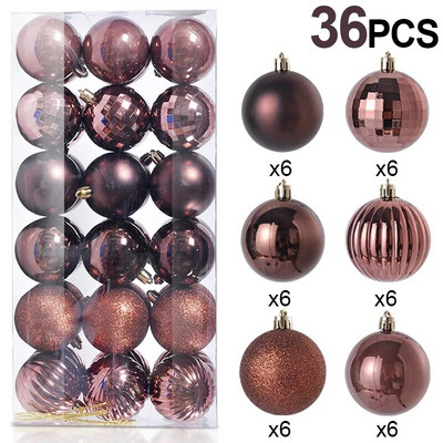 36 kom/kutija 4 cm Božićne kuglice Ukrasi Božićno drvce Viseći privjesci Kuglica za dekoraciju kućnih zabava Festivalski darovi Potrepštine 2024.