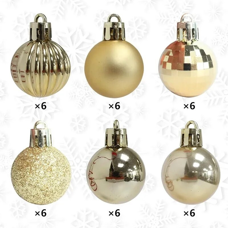 36 kom/kutija 4 cm Božićne kuglice Ukrasi Božićno drvce Viseći privjesci Kuglica za dekoraciju kućnih zabava Festivalski darovi Potrepštine 2024.