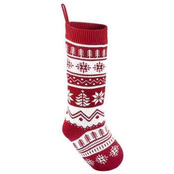 Μεγάλες χριστουγεννιάτικες κάλτσες 46 εκ. Λούτρινες κόκκινες υφασμάτινες χριστουγεννιάτικες κάλτσες Κρεμαστό στολίδι Xmax Δώρο συσκευασίας Κάλτσα Χριστουγεννιάτικη διακόσμηση 2023
