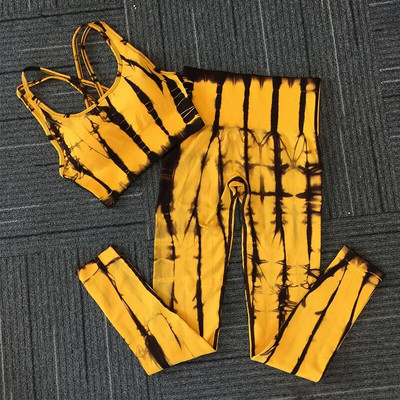 Ženska odjeća za vježbanje tie dye fitness odijela za jogu Rastezljive tajice visokog struka bešavne trenirke sportski set za jogu