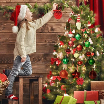 32 τεμ./κουτί Χριστουγεννιάτικη μπάλα παιχνίδια στολίδι Χριστουγεννιάτικα μενταγιόν κρεμαστά χριστουγεννιάτικα στολίδια για το σπίτι Noel Navidad 2024 Πρωτοχρονιάτικο δώρο