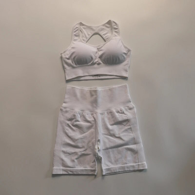 ABS LOLI Sieviešu bezšuvju jogas sporta uzvalks sporta krūštura šortu komplekts 2 dab. Vasaras sporta apģērbs bez piedurknēm sporta zāles skriešanas treniņu apģērbi