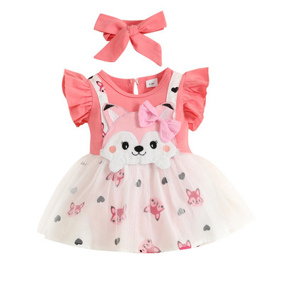 ma&baby 0-18M Novorođena dojenčad Haljina za djevojčice Cartton Fox Tulle Tutu Party haljine za djevojčice Ljetna odjeća D01