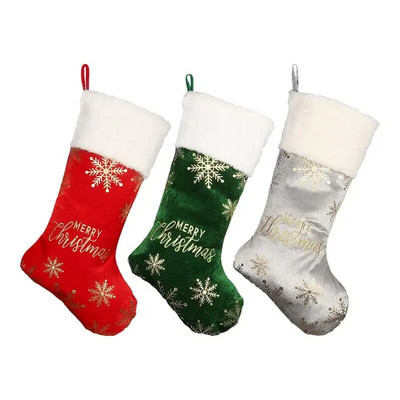 Чорапи за Коледа, преносим креативен коледен чорап, възстановяем декоративни закуски, държач за дядо снежен човек, торбички за бонбони