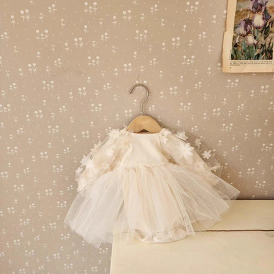 Meiteņu kleita, maza bērna princese, ziedi