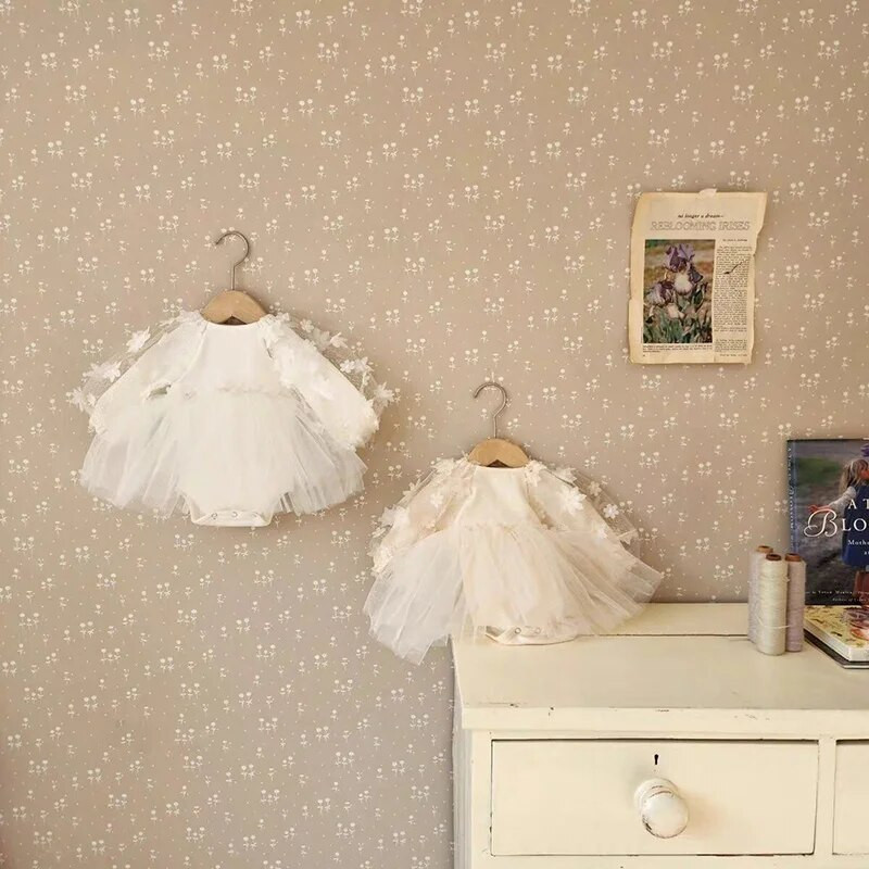 Meiteņu kleita, maza bērna princese, ziedi