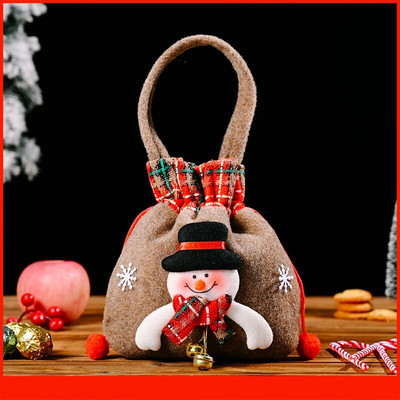 Božićni poklon Vreća za lutke Pletena vezica Djed Mraz Snjegović Jeleni Lutke Jabuka Vreća za pohranu slatkiša za djecu Goste Božićne poklon vrećice 2024.