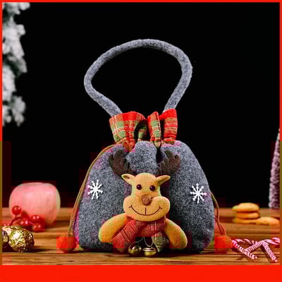 Božićni poklon Vreća za lutke Pletena vezica Djed Mraz Snjegović Jeleni Lutke Jabuka Vreća za pohranu slatkiša za djecu Goste Božićne poklon vrećice 2024.