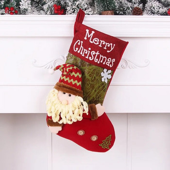 1PC Коледни големи ботуши Коледна елха Декорации Торба за бонбони Дядо Коледа Лос Снежен човек Подаръчна торба Коледен чорап Decorat за дома