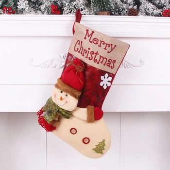1PC Коледни големи ботуши Коледна елха Декорации Торба за бонбони Дядо Коледа Лос Снежен човек Подаръчна торба Коледен чорап Decorat за дома