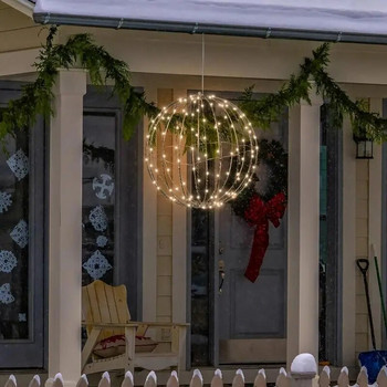 Сфера Осветен дисплей Коледна украса Светеща топка LED осветителна рамка Големи топки Светлини Приказни светлини за веранда Патио декор