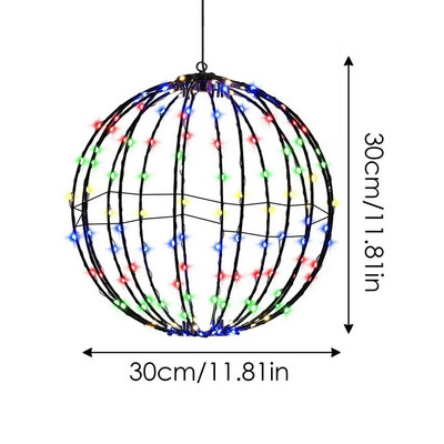 Сфера Осветен дисплей Коледна украса Светеща топка LED осветителна рамка Големи топки Светлини Приказни светлини за веранда Патио декор