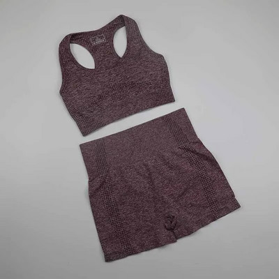 Odjeća za vježbanje za žene Bešavna sportska odijela za jogu Top sportski grudnjak + kratke hlače za fitness visokog struka 2-dijelni komplet za teretanu Sportska odjeća za trčanje