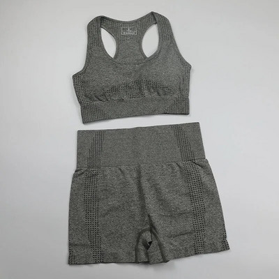 Odjeća za vježbanje za žene Bešavna sportska odijela za jogu Top sportski grudnjak + kratke hlače za fitness visokog struka 2-dijelni komplet za teretanu Sportska odjeća za trčanje