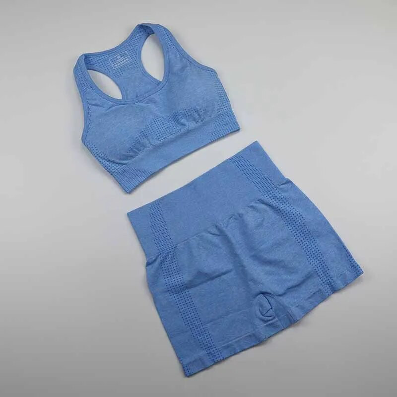 Odjeća za vježbanje za žene Bešavna sportska odijela za jogu Top sportski grudnjak + kratke hlače za fitness visokog struka 2-dijelni komplet za teretanu Sportska odjeća za trčanje