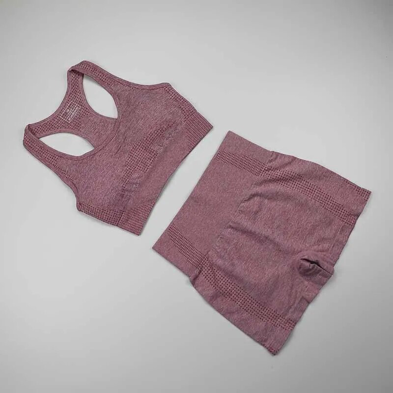 Odjeća za vježbanje za žene Bešavna sportska odijela za jogu Top sportski grudnjak + kratke hlače za fitness visokog struka 2-dijelni komplet za teretanu Sportska odjeća za trčanje