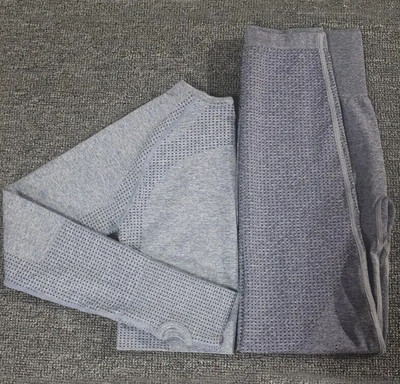 Naiste õmblusteta joogakomplekt Fitness Spordiülikonnad JÕUSARI riie Joogasärgid Kõrge vöökohaga Jooksu säärised Treeningpüksid Särgid Rinnahoidja Topid