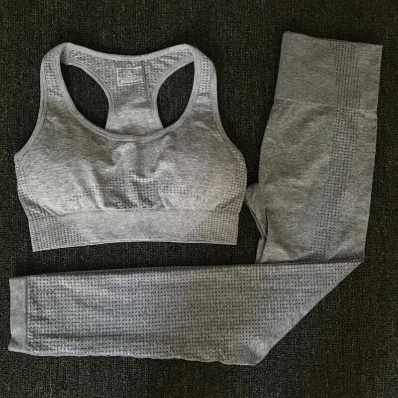 Naiste õmblusteta joogakomplekt Fitness Spordiülikonnad JÕUSARI riie Joogasärgid Kõrge vöökohaga Jooksu säärised Treeningpüksid Särgid Rinnahoidja Topid