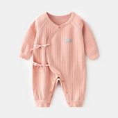 Apģērbi zīdaiņiem no 0 līdz 12 mēnešiem 100% kokvilnas apģērbi jaundzimušajiem Vienkrāsaini bodiji un viendaļīgi rudens un ziemas kombinezoni