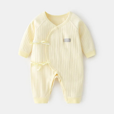 Apģērbi zīdaiņiem no 0 līdz 12 mēnešiem 100% kokvilnas apģērbi jaundzimušajiem Vienkrāsaini bodiji un viendaļīgi rudens un ziemas kombinezoni