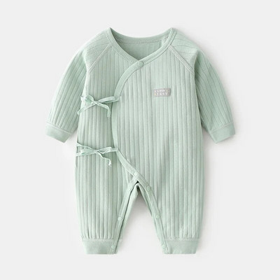 Apģērbi zīdaiņiem no 0 līdz 12 mēnešiem 100% kokvilnas apģērbi jaundzimušajiem Vienkrāsaini bodiji un viendaļīgi rudens un ziemas kombinezoni