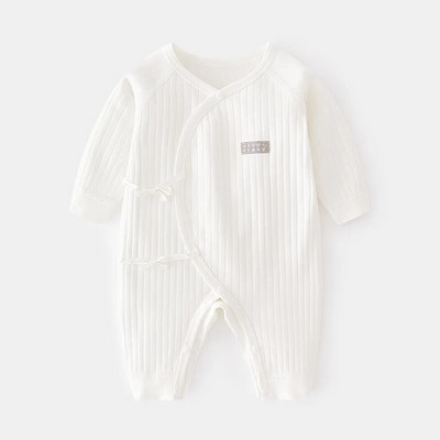 Apģērbi zīdaiņiem no 0 līdz 12 mēnešiem 100% kokvilnas apģērbi jaundzimušajiem Vienkrāsaini bodiji un viendaļīgi rudens un ziemas kombinezoni