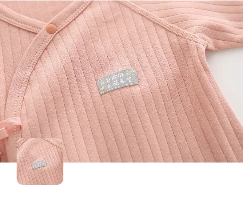 Apģērbi zīdaiņiem no 0 līdz 12 mēnešiem 100% kokvilnas apģērbi jaundzimušajiem Vienkrāsaini bodiji un viendaļīgi rudens un ziemas kombinezoni