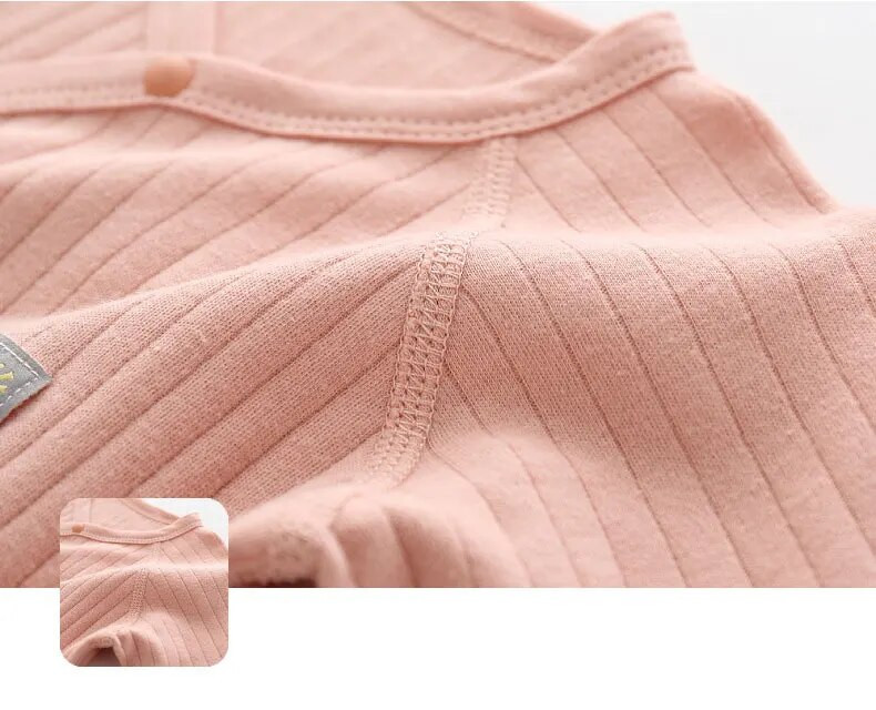 Apģērbi zīdaiņiem no 0 līdz 12 mēnešiem 100% kokvilnas apģērbi jaundzimušajiem Vienkrāsaini bodiji un viendaļīgi rudens un ziemas kombinezoni