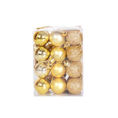 24 x пластмасова топка с безделница Коледна елха Висящи висулки Орнамент Декоративни кръгли пластмасови орнаменти Топка Парти декор