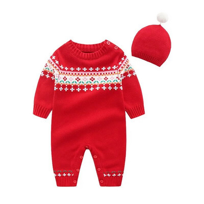 Odjeća za novorođenčad Odjeća za djevojčice Odjeća za bebe od 0 do 12 mjeseci Bodiji i jednodijelni kombinezoni za proljeće i jesen Pleteni kombinezon dugih rukava