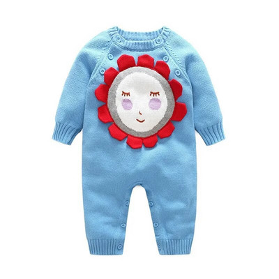 Odjeća za novorođenčad Odjeća za djevojčice Odjeća za bebe od 0 do 12 mjeseci Bodiji i jednodijelni kombinezoni za proljeće i jesen Pleteni kombinezon dugih rukava