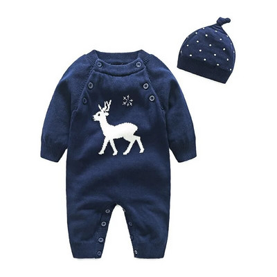 Odjeća za novorođenčad Odjeća za djevojčice Odjeća za bebe od 0 do 12 mjeseci Bodiji i jednodijelni kombinezoni za proljeće i jesen Pleteni kombinezon dugih rukava